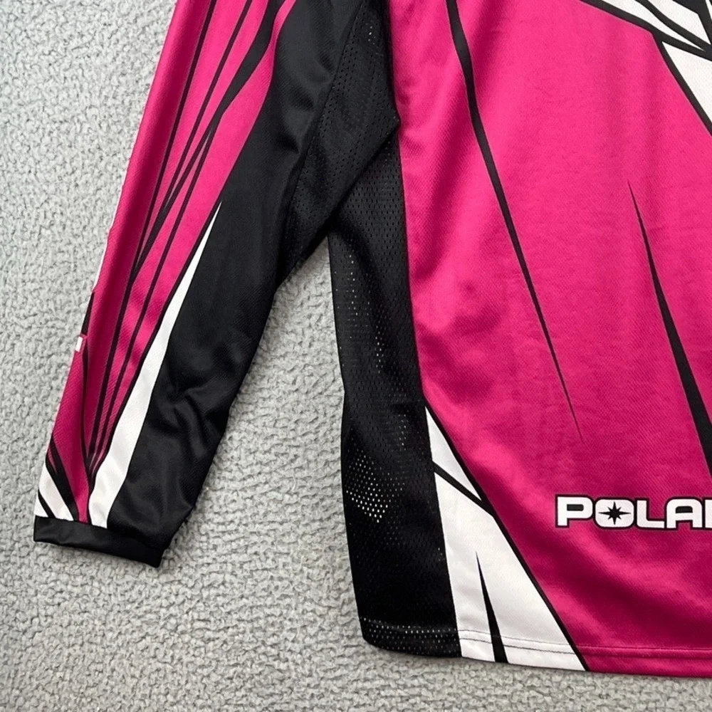 Polaris ORV Jersey Mens Large Pink Black Long Sleeve Mesh Sides Breathable - Picture 9 of 15